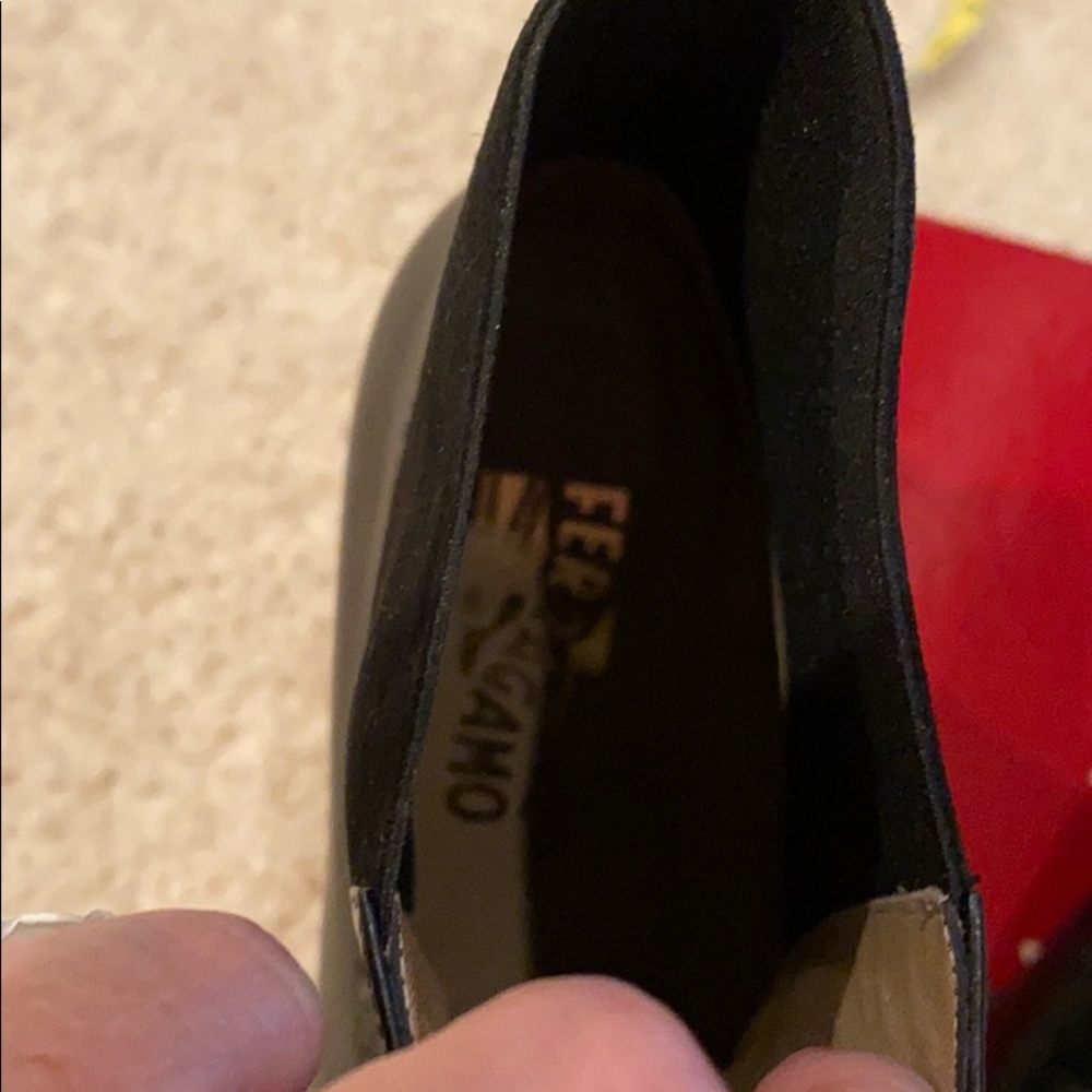 Black suede & leather SALVATORE FERRAGAMO booties - Picture 3 of 11